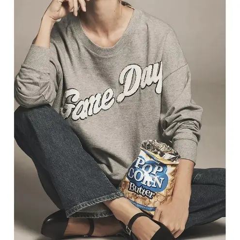 Maeve Gray and White "Game Day" Sweatshirt, Women's Size XL
