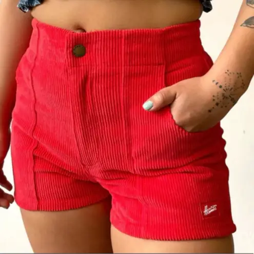 Hammies Corduroy High Waist Shorts Red Women’s Size 26 Surf Skate Style