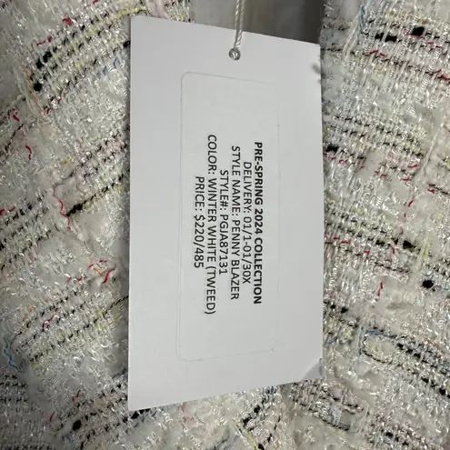 MISA Los Angeles Penny Tweed Blazer Jacket Women's XS Winter White Career NWT