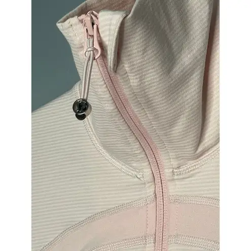 Lululemon  In Stride Jacket Tonka Stripe Pretty Pink Size 8 Full Zip