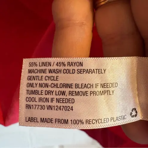 Universal Threads Universal Thread‎ Pink Linen Blend V-Neck Babydoll Mini Dress Women’s Sz Small