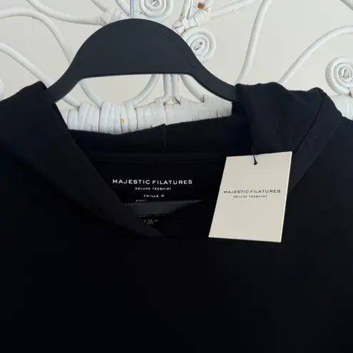 Majestic Filatures Sweatshirt Women 4 Large Black Hooded Deluxe Teeshirt Sweater