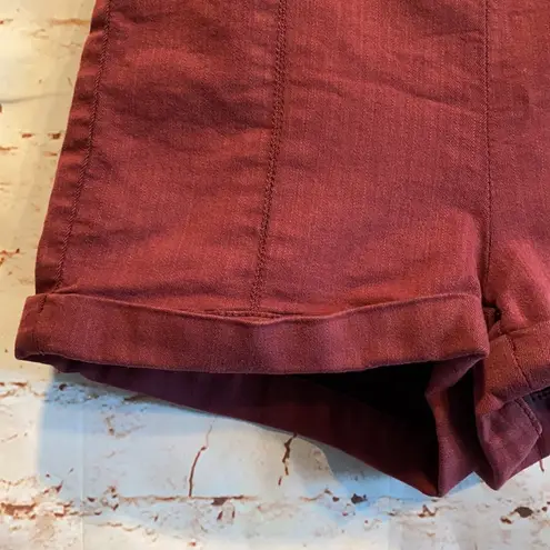Cooperative Maroon high waisted shorts zip back 0