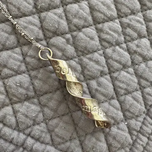 Pretty Peacock Sterling Silver Inspirational Spiral with 18" Chain EUC