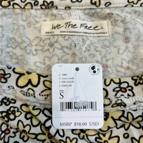 We The Free New with tags  free people yellow floral top in size small