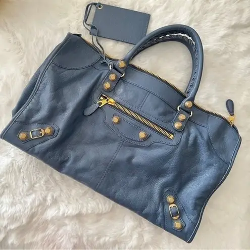 Balenciaga  Giant 21 Gold Hardware Work Bag in Blue