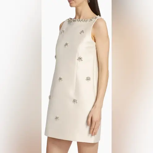 Sachin + Babi NEW Marcella Beaded Mikado Sleeveless off white Sheath Dress sz 12