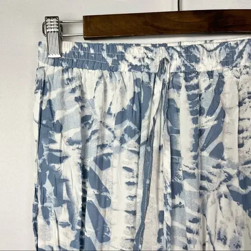 Boutique Blue & White Tie Dye Wide Leg Pants S