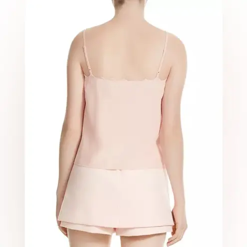 Maje Light Pink Scalloped 100% Silk Tank Top Size 1 US Small