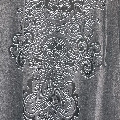 ✨Soma Divine Terry Scarf Hem Grey Sz Large Hoodie Paisley Scroll✨ Gray