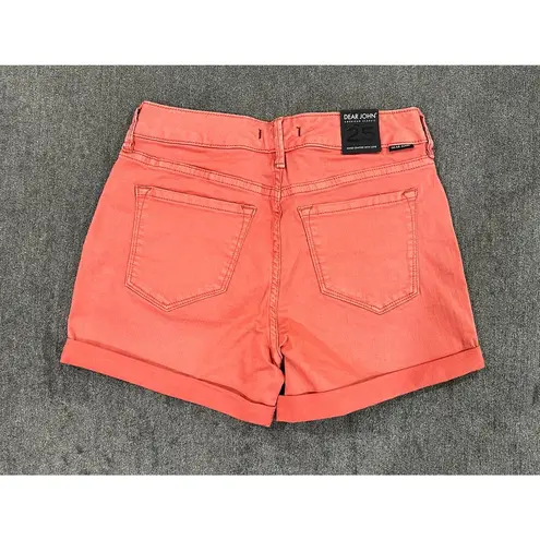 Dear John  American Classic Women's Coral Cuffed Jean Shorts Size 25 NWT Stretchy