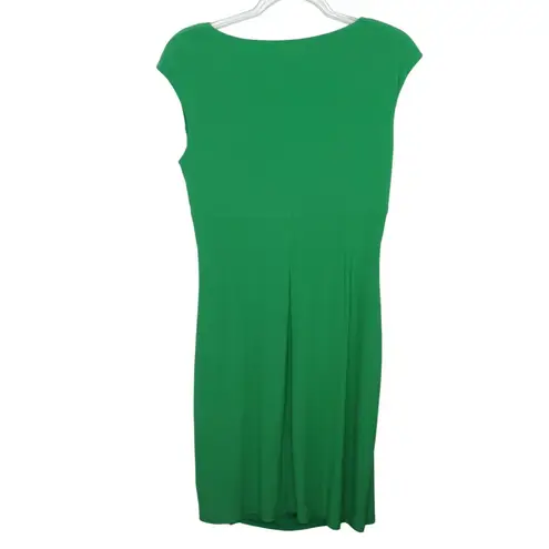 Ralph Lauren Lauren  Green Wrap Front Short Sleeve Formal Midi Dress 10 Large