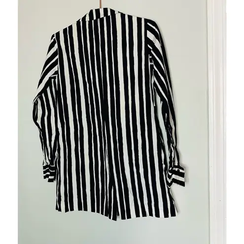 Martin Grant Women's Navy White Striped Cotton Longsleeve Romper Size 38