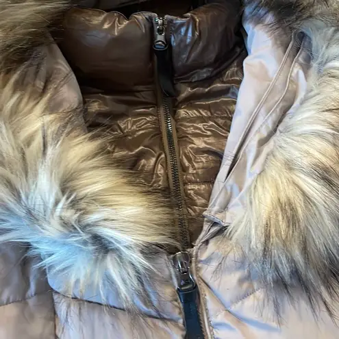 Calvin Klein  puffer jacket faux fur hood size medium