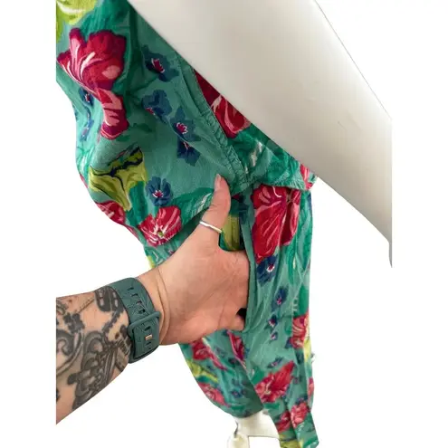 Liz Wear Vintage 80s Green Floral Skirt Petite Small