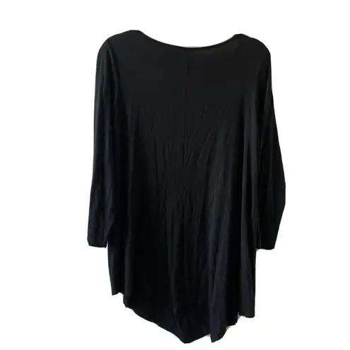 The Comfy  USA Womens Size Small Black Stretch Tunic Top Blouse