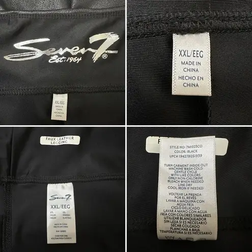 Seven7 Black Faux Leather Ultra High Rise Sculpting Leggings