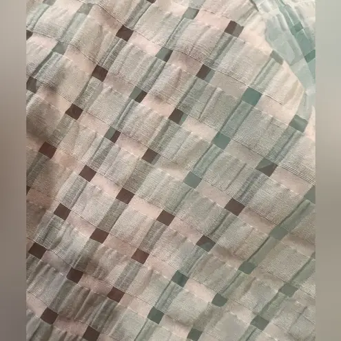 English Factory GINGHAM TIERED MIDI DRESS Medium NWT Mint color short sleeve