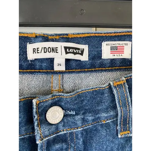 RE/DONE $295 NWT x LEVI'S HIGH RISE INDIGO SHORTS SZ 25