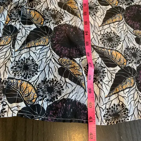 Porridge Women's Floral Print Long Sleeve Dress Small Button Down Oversized Black