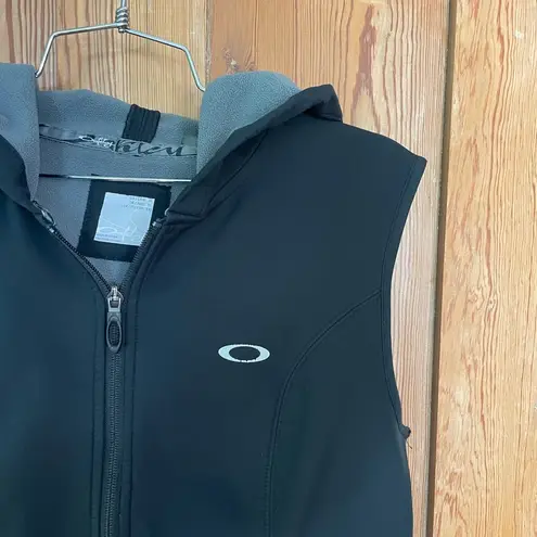 Oakley Hooded Fitted Vest Womens Black Active Fleece Lined Full Zip - Sz XL ππ