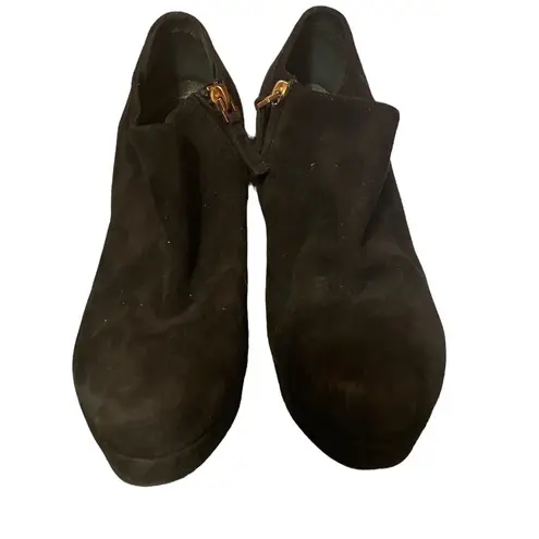 YSL BLACK SUEDE PLATFORM ANKLE BOOTIES Size 6.5