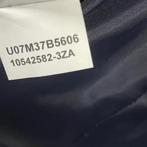 Jones New York Signature Womens 10 Blazer Americana Navy/White Striped Stretch Blue