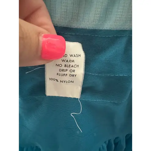 Malco Modes Teal Blue Tiered Petticoat Ruffle Skirt Crinoline Small