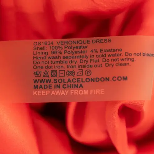 Solace London Veronique Strapless Draped Hem Midi Cocktail Mermaid Dress Orange