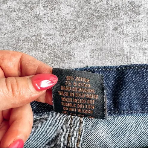 Genetic Denim Mid Rise Straight Leg Distressed Dark Wash Size 26