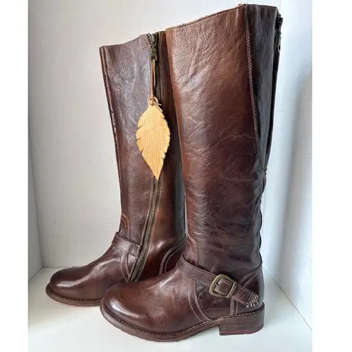 Bed Stu Glaye Tall Riding Knee High Boots Rustic Teak 8.5 Brown