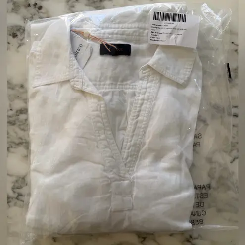 Quince NWT 100% European Linen Popover Maxi Dress White Sz S