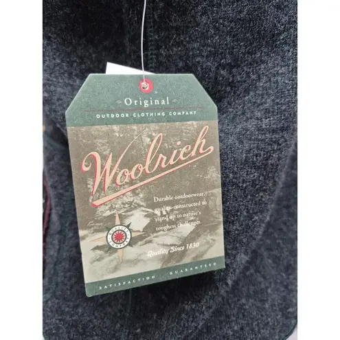 Woolrich NWT 100% Lambs Wool Charcoal Vest Bear & Deer Applique Women Sz M