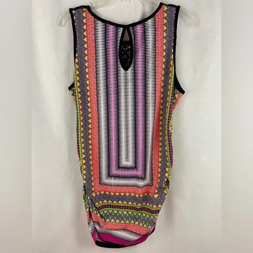 Bisou Bisou Michele Bohbot Mixed Geometric and Lace Tank Women’s Size Large