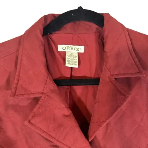 Orvis Maroon Collared Button Front Lightweight Fall Casual Jacket Women Sz M