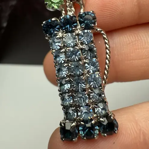 Rhinestone Golf Bag With Clubs Silver Tone Brooch Pin Golfing