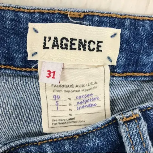 L'Agence L’AGENCE Bell High Rise Flare Jeans High Waist Slim Fit Medium Wash Size 31