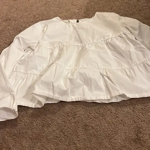 ZARA  small white blouse open back