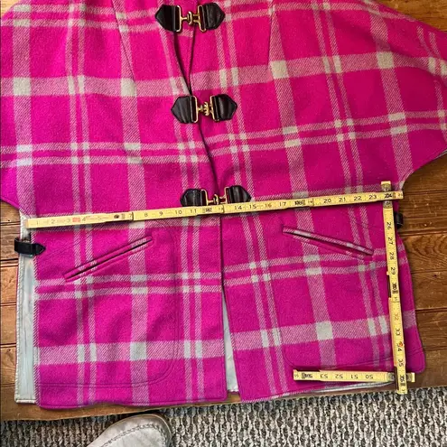 Vintage 70’s women’s rare Pioneer Wear Pink Plaid wool Women's Coat cape Tan Size L