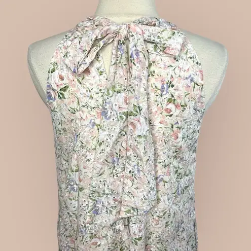 Just Me NEW! Boutique Pale Pink Floral Eyelet Balloon Hem Midi Dress, Small