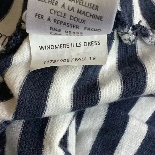 Toad & Co Windmere II Dress Navy White Striped Size xsmall
