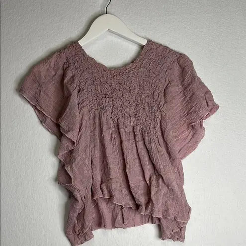 Free People  One Lilac Purple Hyacinth Flutter Top