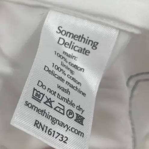 Something Navy White Wrap Blouse Statement Sleeve Women Size Small NEW