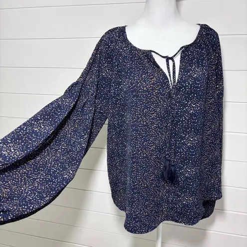 Lovestitch Navy Blue Patterned Women's Top Size L