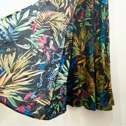 Tropical Print Wrap Skirt Boho Festival Maxi Wrap Skirt Size undefined