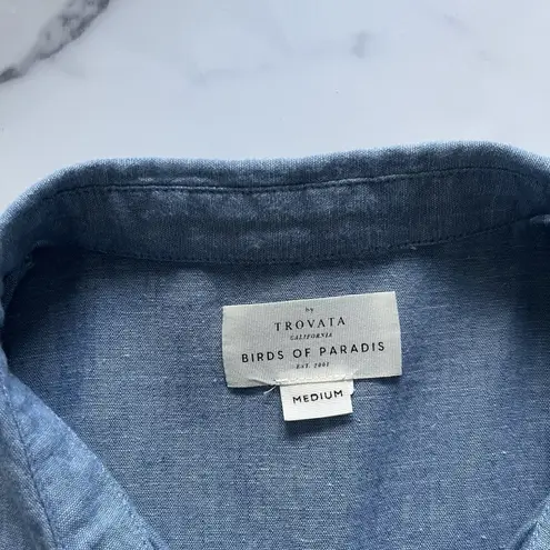 Trovata Audra Jumpsuit vintage Indigo Sz M Lagenlook Boho Chic Chore Minimalist Blue Size M