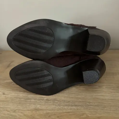 Diane Gilman Brown Suede Western Ankle Boots Womens 7.5W Studded Boho Riding