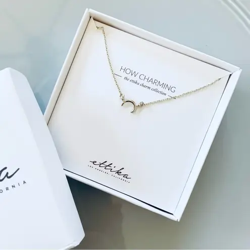 Ettika Silver Chain Delicate Necklace Moon Thin Design Jewelry NEW IN BOX