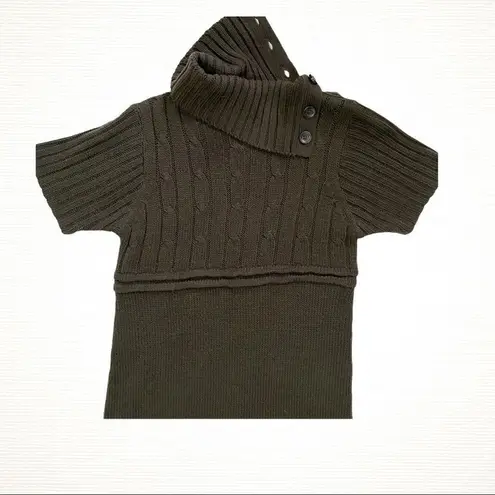 Ellen Parker Grey Cable Knit Short Sleeve Sweater Dress Gray Size undefined