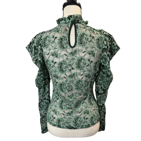 Dolan Anthropologie Women’s Green Lace Blouse Size XS